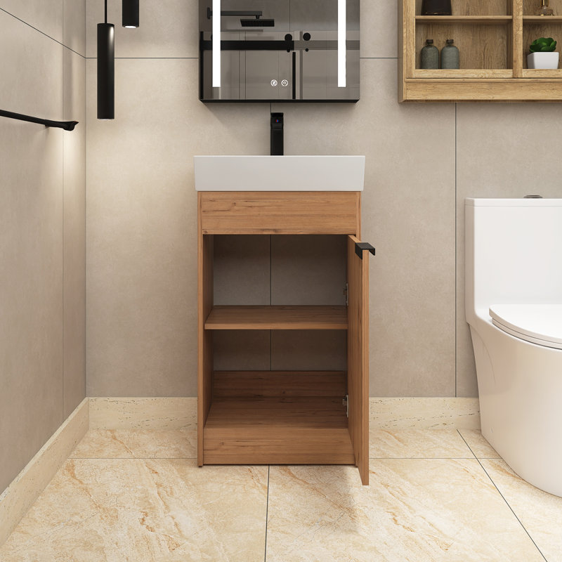 Ensemble de meuble-lavabo simple 18 po avec plateau en céramique Djuana