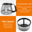 Cafetière compacte de 5 tasses - minuterie programmable de 24 heures, fonction de maintien au chaud, réservoir d'eau de 25 oz, protection contre la surchauffe et arrêt automatique. Idéal pour la maison, le bureau ou les aventures en plein air (noir)-113319946
