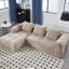 Élégant canapé modulaire avec méridienne - chenille, généreux espace pour s'asseoir, poche latérale pratique, processus d'installation sans effort, revêtement de luxe en chenille allongé, confort d'assise profond, assemblage simple et pratique-121051306