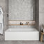 Baignoire en alcôve en acrylique blanc brillant avec drain extérieur 66 po x 32 po Streamline-101699388