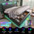 Full Size Upholstered Bed, 360 Surround LED Function, Buttons/Apps/Remote Control, Hydraulic Storage Bed With USB Type-C Charging, Black,PU-1374292284-1374292285