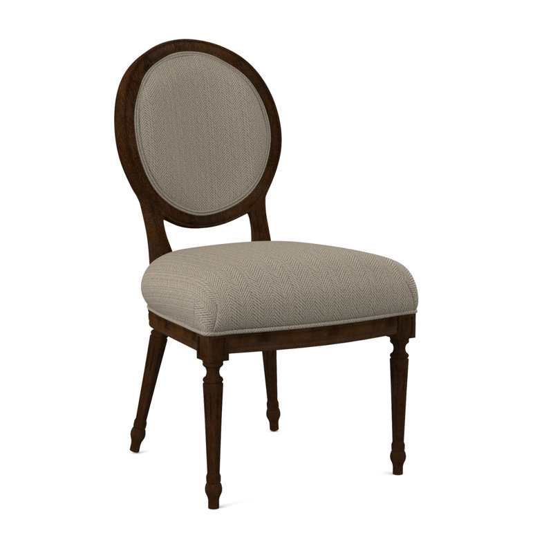 Dauphin Dining Chair, American Walnut, Filigree Ivory