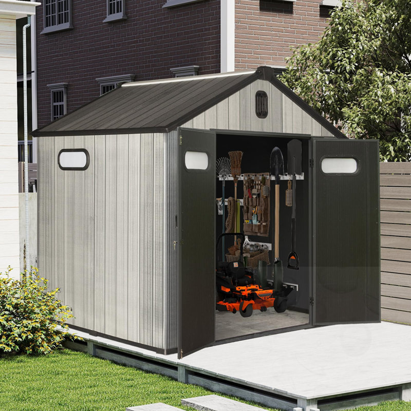 Remise de rangement avec portes et fenêtres verrouillables, H 72 po x l 93,6 po x P 93,72 po