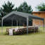 12’ X 20’ Heavy-Duty Dark Grey Carport With Galvanized Steel Frame
