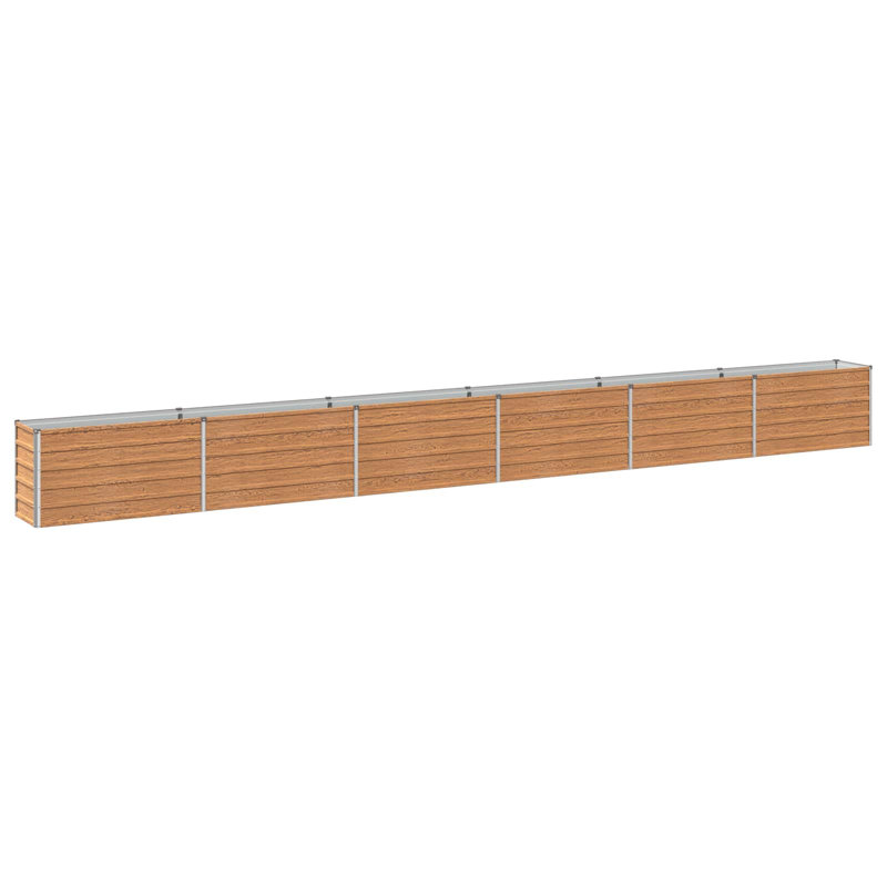 Raised Garden Bed, 55cm H x 600cm W x 40cm D, Wood Brown