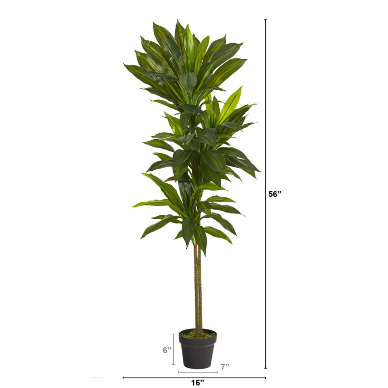Faux Plant in Pot Liner, 56" H x 16" W x 16" D