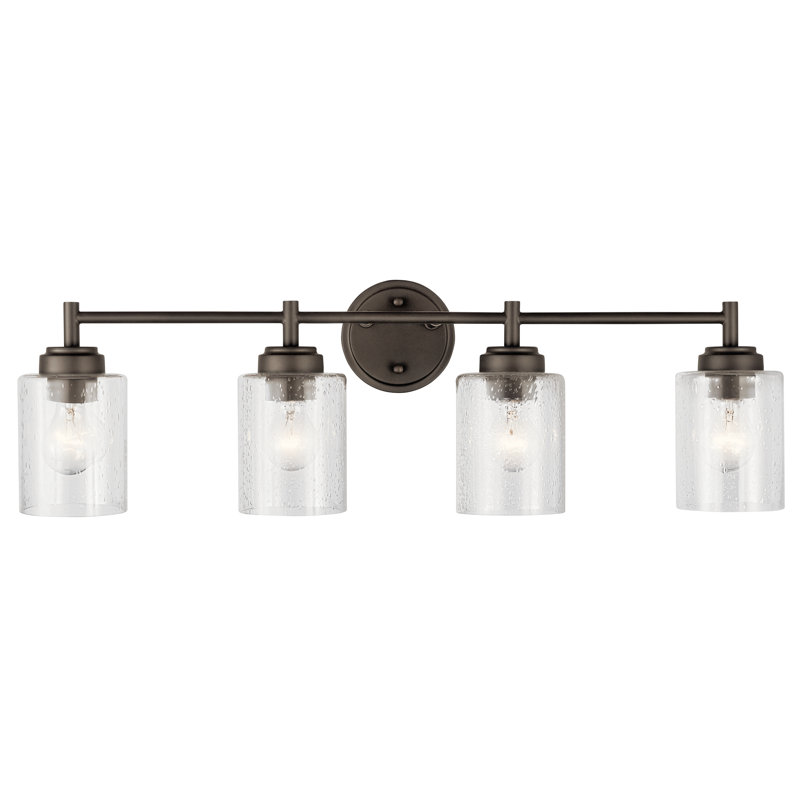 Winslow 30" Olde Bronze 4-Light Vanity Light with Clear Seeded Glass