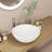 16"L White Ceramic Circular Drop-in Vessel Bathroom Sink