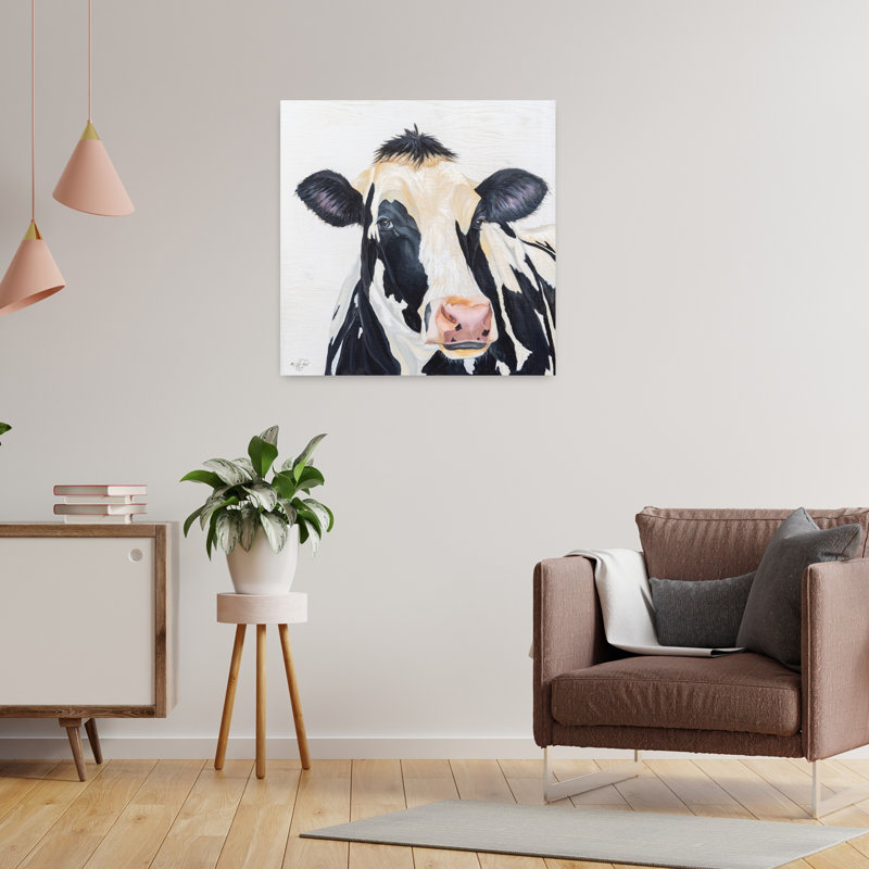 Portrait d'une vache Holstein, H 24 po x l 24 po