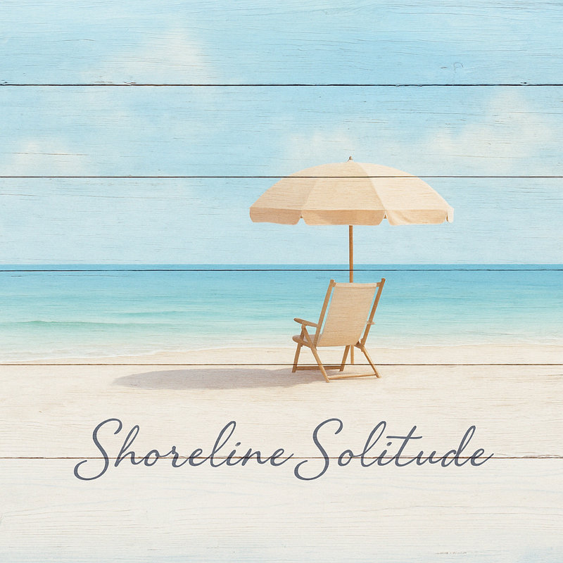 «Shoreline Solitude - Tranquil Beach», art mural sur toile, H 31 po x l 31 po