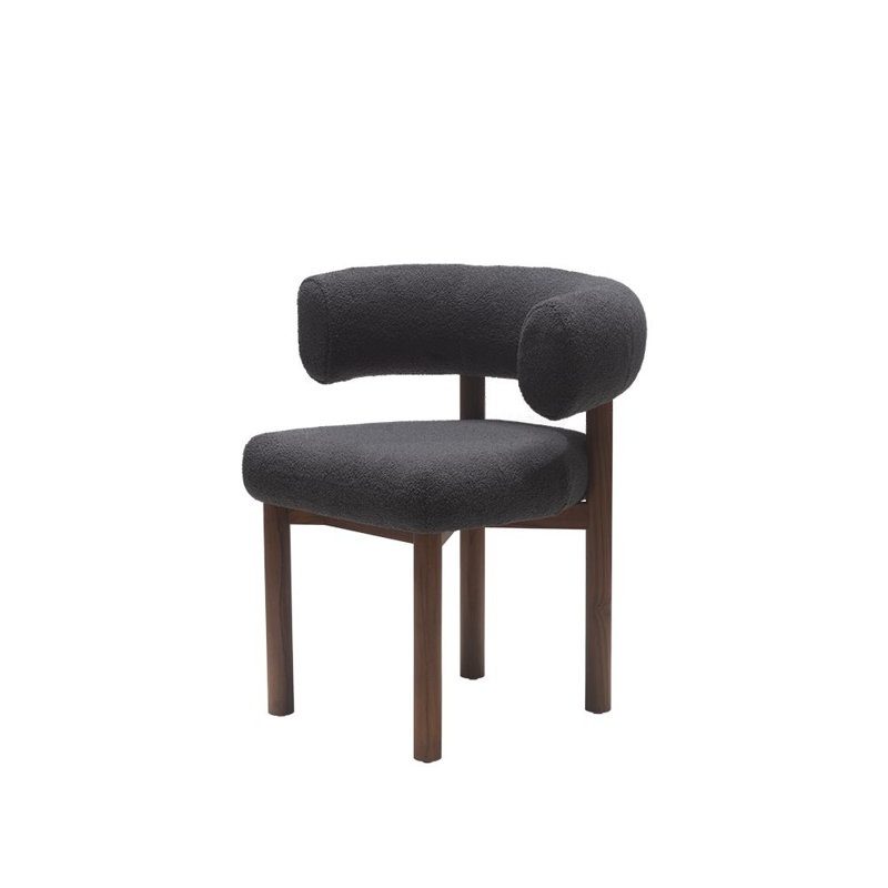 Bruno Upholstered Dining Chair, Sherpa Smoke