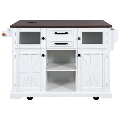 Herriott 54.9" W Kitchen Island Cart by Gracie Oaks
