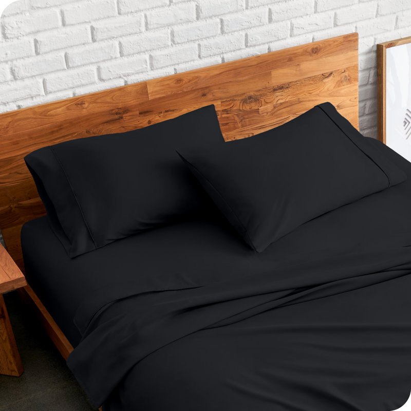 Soft Microfiber Pillowcase Set, Black, 2 King Pillowcases