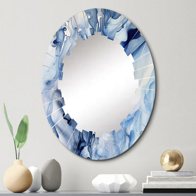 Miroir mural Classic Blue Waves, Fractals Modern - Abstract Classic Blue Waves V