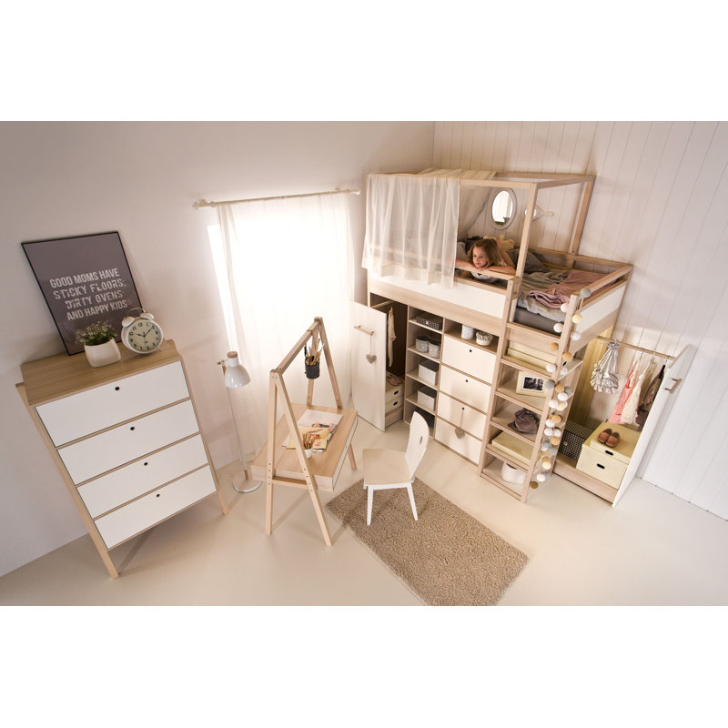 Robena High Sleeper Storage Bed Hanger, White