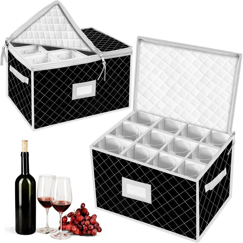 Contenants de rangement en porcelaine de Chine - Étuis de rangement pour 12 verres à champagne