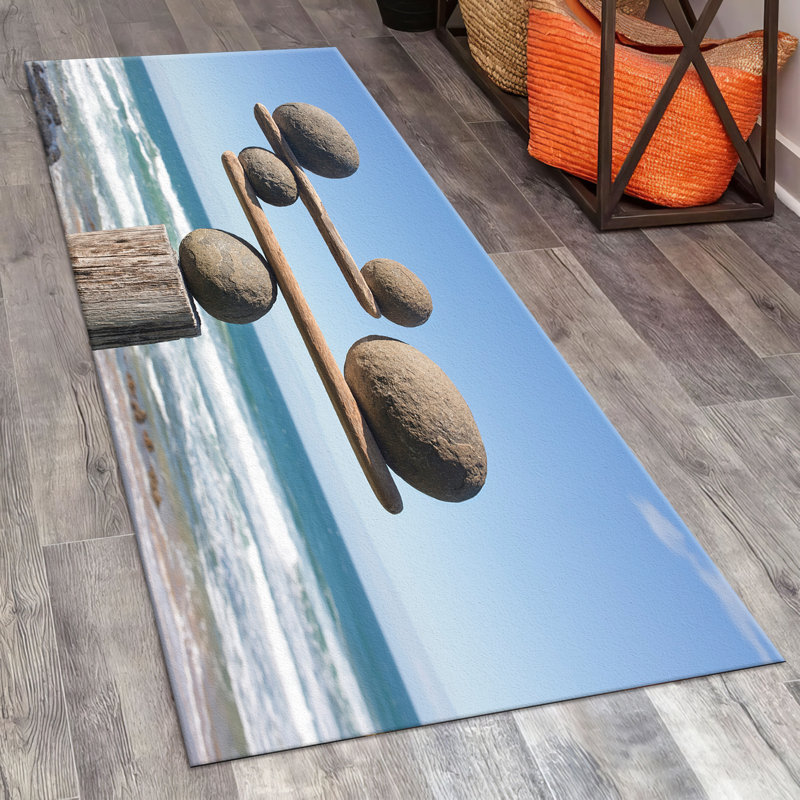 Tapis à motif floral non tissé à imprimé floral avec accents de couleurs vibrantes, idéal pour une utilisation à l'intérieur dans divers espaces