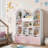 White 54.5"W Storage Bookcase, White Cube Bookcase with Removable Drawers-112680309