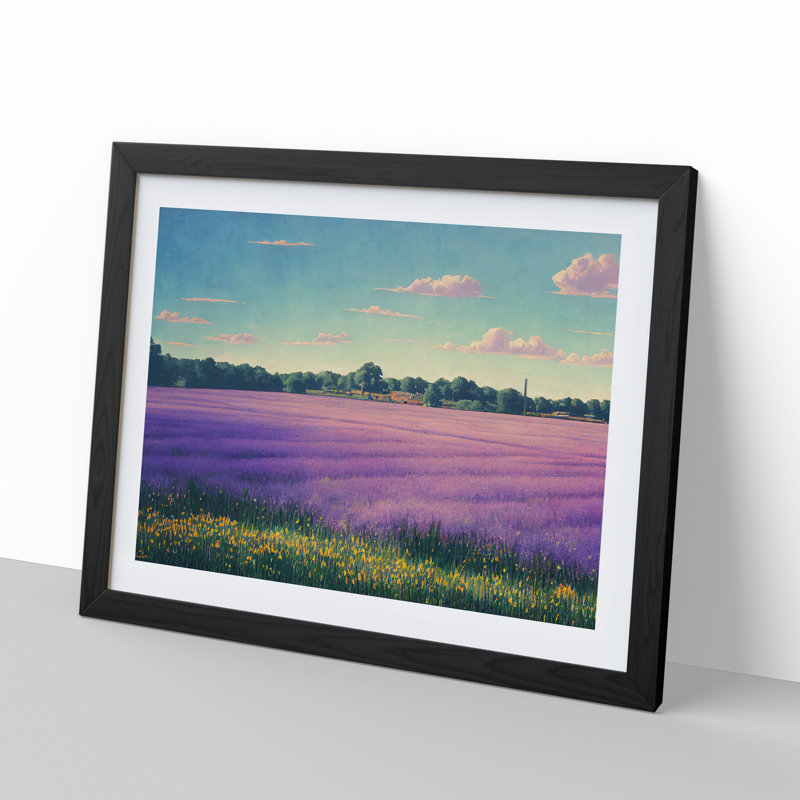 Sacred Bluebell Field - Single Picture Frame Print, Black Framed, 46cm H x 64cm W x 2cm D