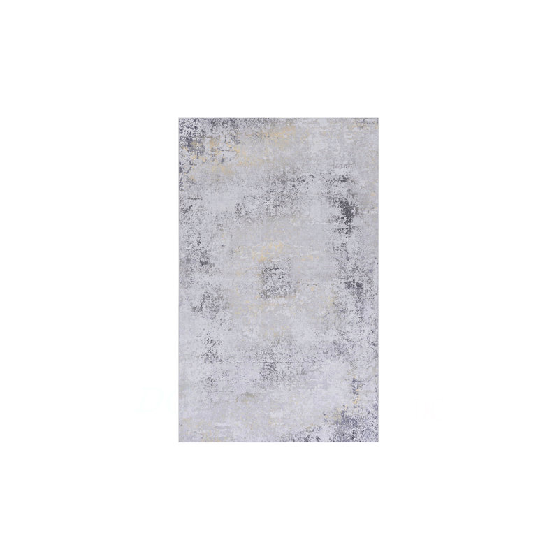 Gold Washable Rug 8X10 Area Rug (8' X 10'), Gray, Rectangle 8' x 10'