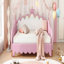 Lit de jour rembourré, lit de jour extensible simple avec lumières DEL, lit de jour princesse moderne avec tête de lit couronne-1493073857