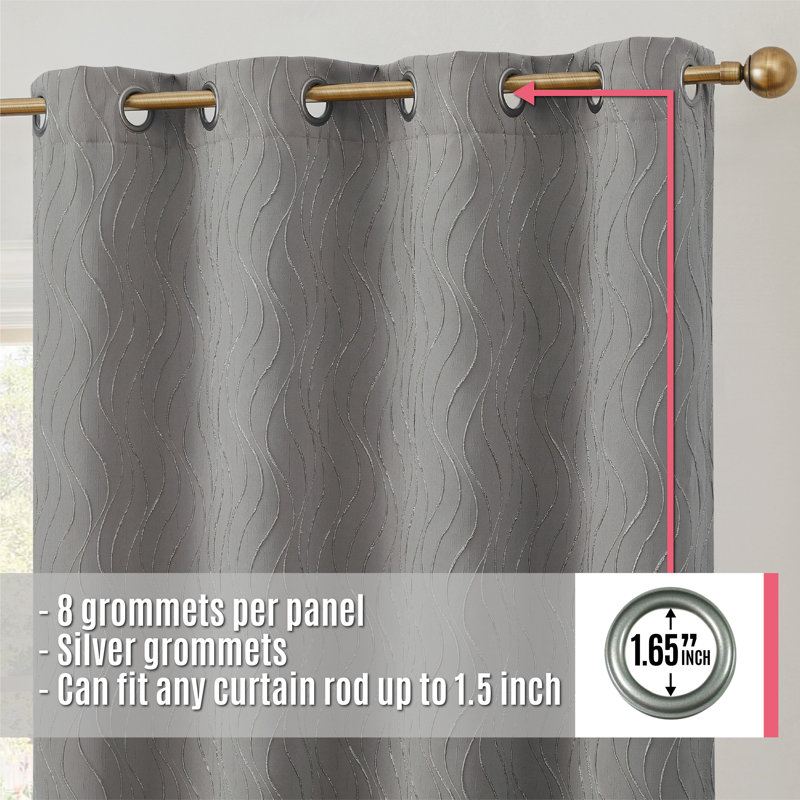 Farnham Curtain Pair, 50" W x 96" L, Charcoal
