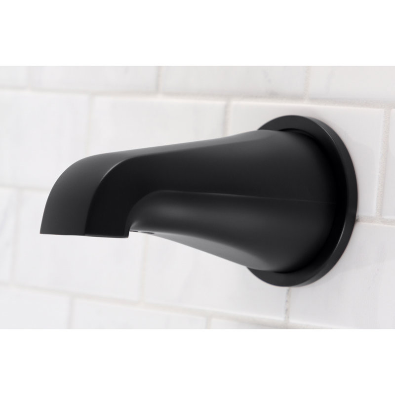 Kingston Brass Shower Scape 5-Inch Non-Diverter Tub Spout with Flange, Matte Black