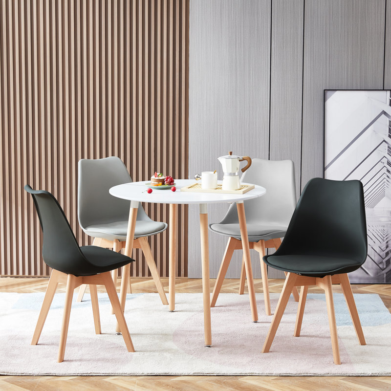 Theresa 4 - Person Dining Set, Black/Grey
