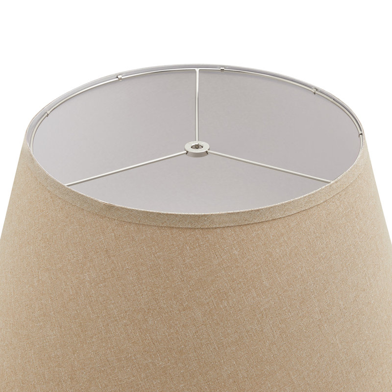 # 38016-2, Abat-jour rétractable escamotable empire rigide / tissu en lin gris foncé, haut de 13 po x bas de 19 po x incliné de 11 1/2 po, ensemble de 2