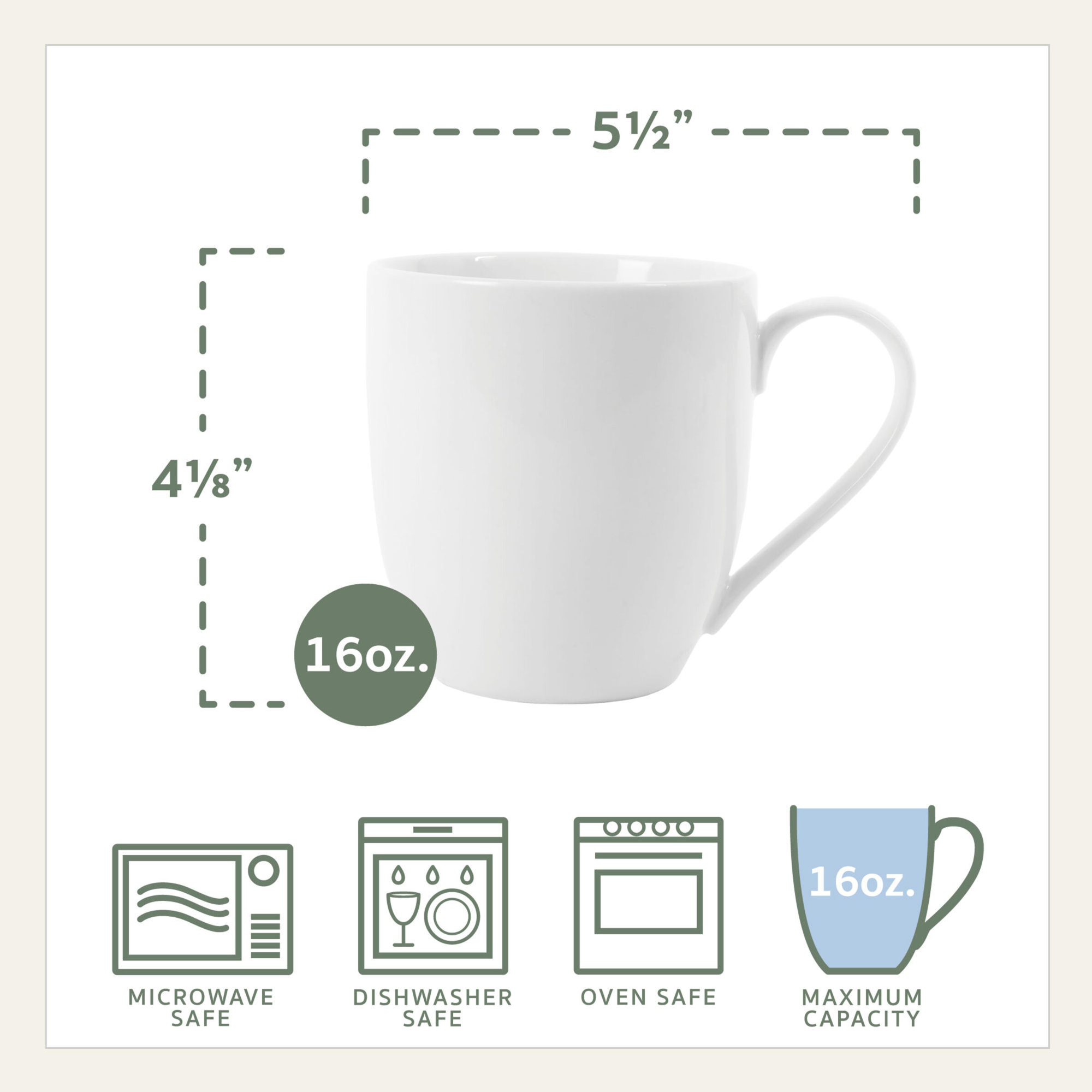 Max Coupe Porcelain 16Oz. Mug