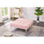 Tissu convertible futon avec canapé-lit simple et pieds en métal doré (rose)