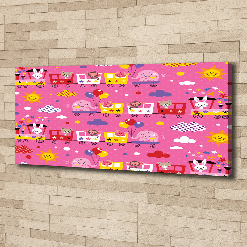 Animals On Canvas The Train - Wrapped Canvas Print