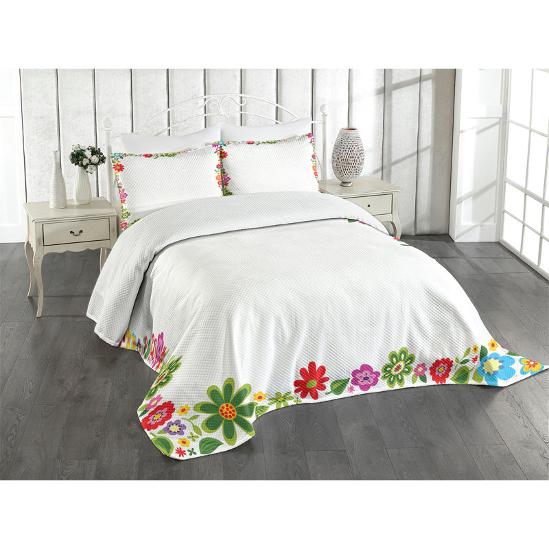 Ambensonne Party Bedspread Fantasy Multicolor Multicolor, Queen Coverlet/Bedspread + 2 Pillow Shams