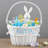 Personalization Mall Colorful Easter Pattern Personalized Easter Basket with Folding Handle-97089231-96751996