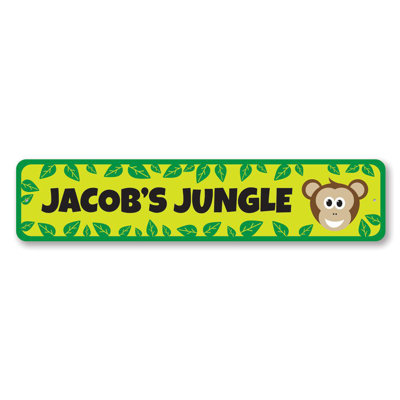 Monkey Kids Room Aluminum Sign