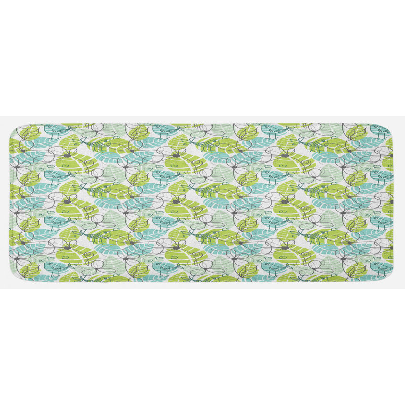 Tapis de cuisine à feuilles