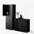 Set Of 1 Buffet Table With Drawers & Multi Door Storage Plus 1 Tall Cabinet With Compartments And Adjustable Shelves For Kitchen Living Room Dining Area Or Office Space, Black-1820166195