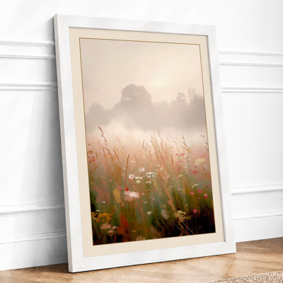 Misty Wetland Emergence Scandinavian - Framed Print