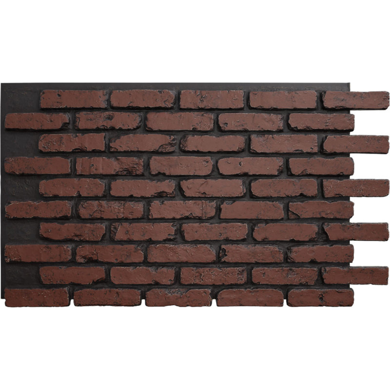 Panneau de fausses briques vieillies EverStone, l 46 7/8 po x H 27 po x P 1 1/4 po, couleur bruyère, Panel, Heath, Aged Brick