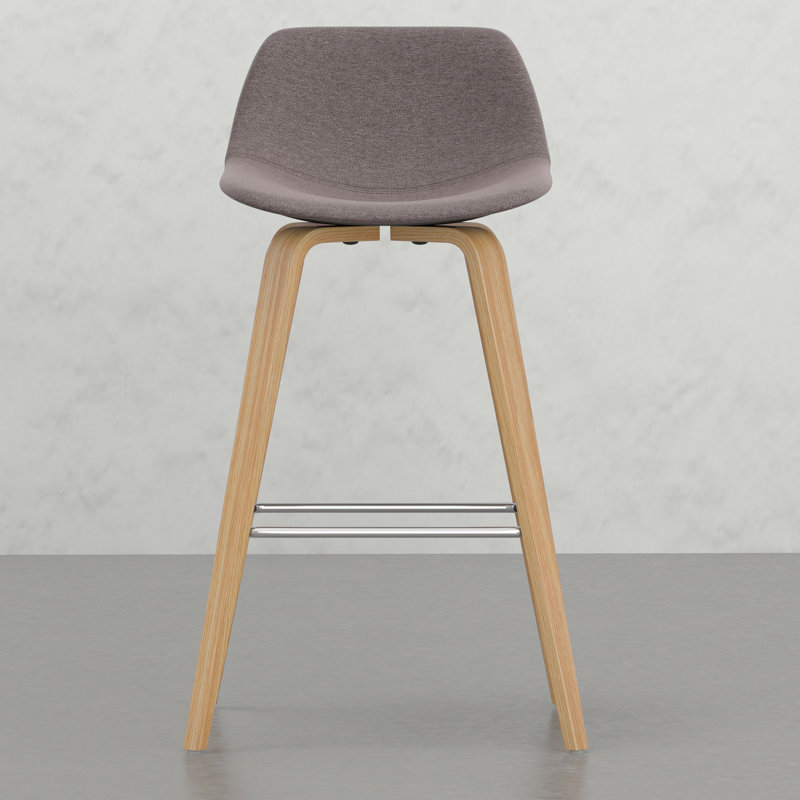 2 tabourets de bar - Housse de siège, pieds en bois, touche contemporaine, repose-pieds accentué, assise confortable
