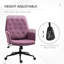 Chaise de bureau moderne et réglable en acier, capitonnée mauve pour la maison
