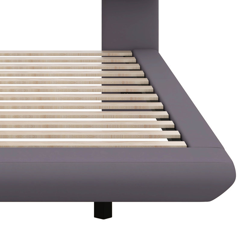 Cymon Full Size Upholstered Platform Bed with Sensor Light, Gray, Full / Double