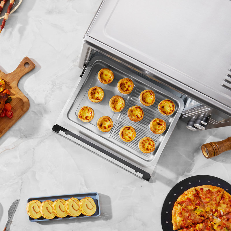 Silver Digital 6-Slice Countertop Convection Oven with Rotisserie