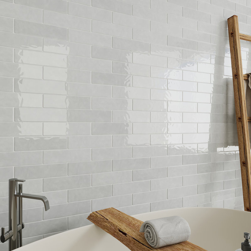 Fes 3" x 12" Ceramic Wall & Floor Tile, Gray