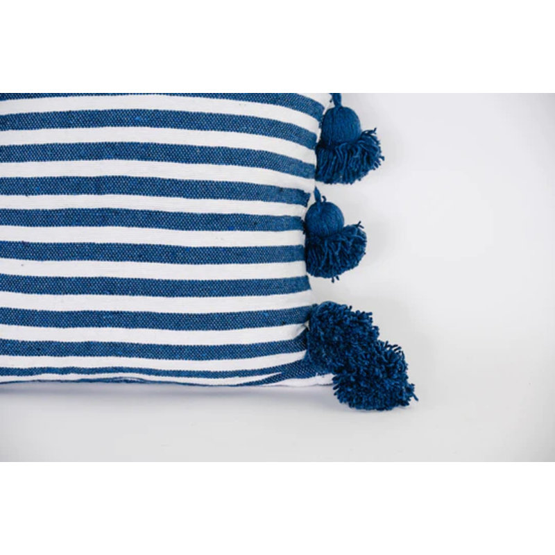Housse de coussin Lina, Blanc / cobalt