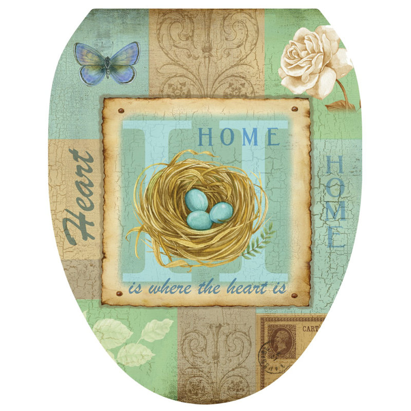Décalcomanie de siège de toilette Birds Nest Home - couvercles de toilette en vinyle, Allongé