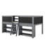 Lit mezzanine simple avec deux tablettes et échelle mobiles-152232641