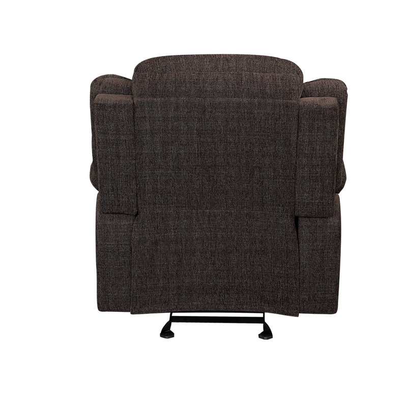 Brown Velvet Recliner with Wood Frame