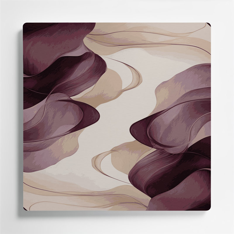 Paysage abstrait 62, art mural gris en métal, H 16 po x l 16 po