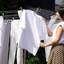 Corde à linge d'extérieur rotative, 98 pieds (30 mètres), 3 bras, avec tube de mise à la terre en plastique